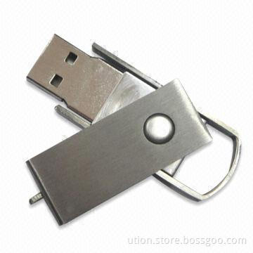 USB Flash Drive with Swivel Design, 1 to 32GB Memory Capacity, Free Sample